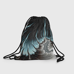 Рюкзак-мешок Черно-бирюзовый фрактал Абстракция, цвет: 3D-принт