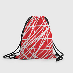Рюкзак-мешок Белые линии на красном фоне Абстракция, цвет: 3D-принт