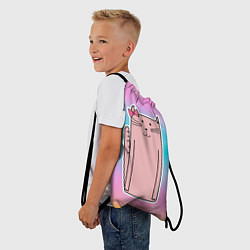 Рюкзак-мешок Розовая кошечка, цвет: 3D-принт — фото 2