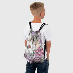 Рюкзак-мешок Цветы Фиолетовый Клематис, цвет: 3D-принт — фото 2