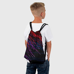 Рюкзак-мешок Цветные неоновые линии на чёрном фоне Colored neon, цвет: 3D-принт — фото 2