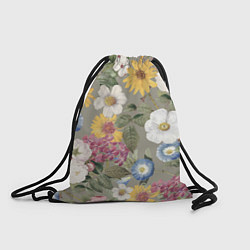 Рюкзак-мешок Цветы Красочный Вечерний Узор, цвет: 3D-принт
