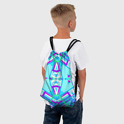 Рюкзак-мешок Геометрический орнамент в голубых тонах, цвет: 3D-принт — фото 2