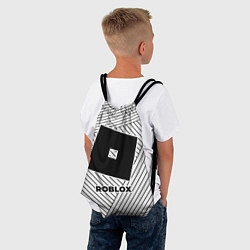 Рюкзак-мешок Символ Roblox на светлом фоне с полосами, цвет: 3D-принт — фото 2