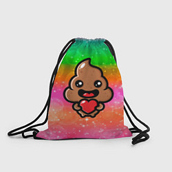 Рюкзак-мешок Влюбленная какашка с сердечком, цвет: 3D-принт