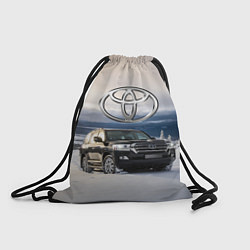 Рюкзак-мешок Toyota Land Cruiser 200 в зимнем лесу Winter fores, цвет: 3D-принт