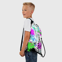 Рюкзак-мешок Неоновые разноцветные пятна и брызги красок, цвет: 3D-принт — фото 2
