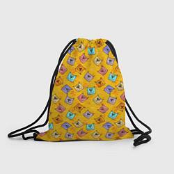 Рюкзак-мешок Цветные котики и лапки, цвет: 3D-принт