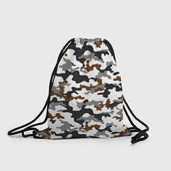 Рюкзак-мешок Камуфляж Чёрно-Белый Camouflage Black-White, цвет: 3D-принт