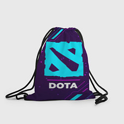 Рюкзак-мешок Символ Dota в неоновых цветах на темном фоне, цвет: 3D-принт