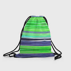 Рюкзак-мешок Сине-зеленые абстрактные полосы, цвет: 3D-принт