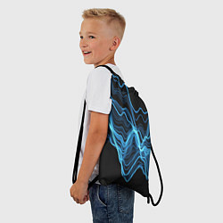 Рюкзак-мешок Синие волны-молнии, цвет: 3D-принт — фото 2
