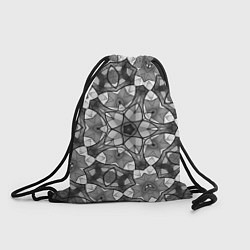 Рюкзак-мешок Черно-белый геометрический мозаичный узор, цвет: 3D-принт