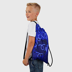 Рюкзак-мешок Неоновые закрученные фонари - Синий, цвет: 3D-принт — фото 2