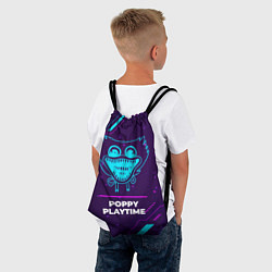 Рюкзак-мешок Символ Poppy Playtime в неоновых цветах на темном, цвет: 3D-принт — фото 2