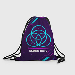 Мешок для обуви Символ Elden Ring в неоновых цветах на темном фоне