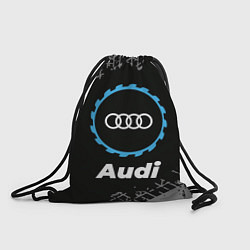 Рюкзак-мешок Audi в стиле Top Gear со следами шин на фоне, цвет: 3D-принт