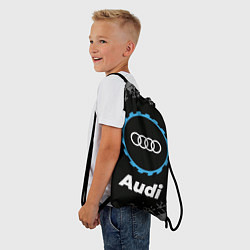 Рюкзак-мешок Audi в стиле Top Gear со следами шин на фоне, цвет: 3D-принт — фото 2