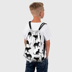 Рюкзак-мешок Черные кошечки, цвет: 3D-принт — фото 2