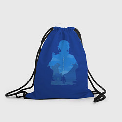 Рюкзак-мешок Камисато Аято на после с светлячками, цвет: 3D-принт