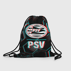 Мешок для обуви PSV FC в стиле Glitch на темном фоне