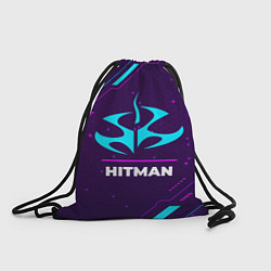 Мешок для обуви Символ Hitman в неоновых цветах на темном фоне
