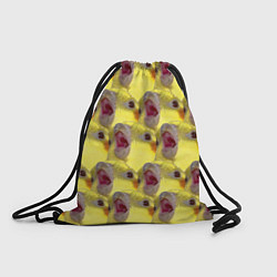 Рюкзак-мешок Попугай Корелла Орёт Мем, цвет: 3D-принт
