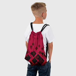 Рюкзак-мешок Геометрический узор в красно-черных тонах, цвет: 3D-принт — фото 2