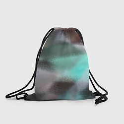 Рюкзак-мешок Абстрактный узор в бирюзовых коричневых тонах, цвет: 3D-принт