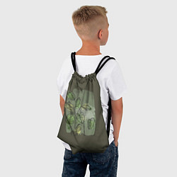 Рюкзак-мешок Нежные акварельные листья, цвет: 3D-принт — фото 2