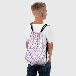 Рюкзак-мешок Милые карамельки-сердечки на белом, цвет: 3D-принт — фото 2