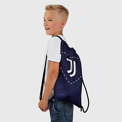 Рюкзак-мешок Лого Juventus в сердечке на фоне мячей, цвет: 3D-принт — фото 2