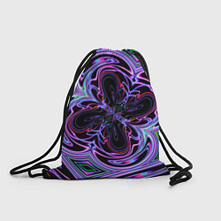 Рюкзак-мешок Неоновые узоры и фигуры - Фиолетовый, цвет: 3D-принт