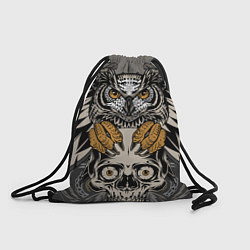 Рюкзак-мешок Сова с черепом Owl with Skull, цвет: 3D-принт
