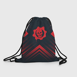 Мешок для обуви Красный Символ Gears of War на темном фоне со стре