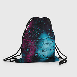 Рюкзак-мешок Неоновые сюрреалистичные капли - Розовый и голубой, цвет: 3D-принт