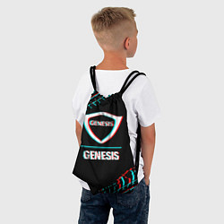 Рюкзак-мешок Значок Genesis в стиле Glitch на темном фоне, цвет: 3D-принт — фото 2