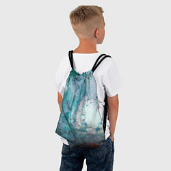 Рюкзак-мешок Абстрактные краски на холсте - Голубой, цвет: 3D-принт — фото 2