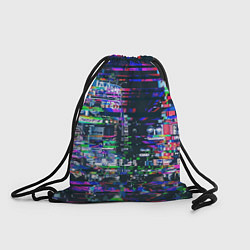 Рюкзак-мешок Ночной город - glitch, цвет: 3D-принт