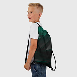 Рюкзак-мешок Бирюзовый черный фон, цвет: 3D-принт — фото 2