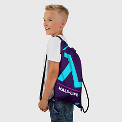 Рюкзак-мешок Символ Half-Life в неоновых цветах на темном фоне, цвет: 3D-принт — фото 2