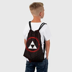 Рюкзак-мешок Символ Zelda и краска вокруг на темном фоне, цвет: 3D-принт — фото 2