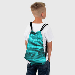 Рюкзак-мешок Неоновый бирюзовый мраморный узор, цвет: 3D-принт — фото 2