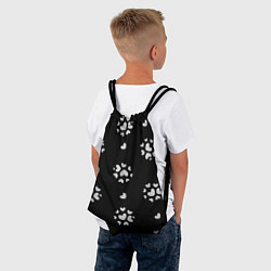 Рюкзак-мешок Серые сердца на черном фоне, цвет: 3D-принт — фото 2