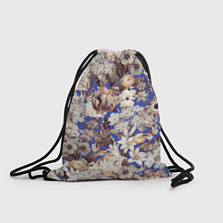 Рюкзак-мешок Цветы Синего Сада, цвет: 3D-принт