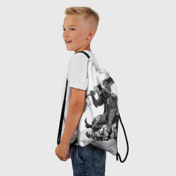 Рюкзак-мешок Берсерк Черный мечник, цвет: 3D-принт — фото 2