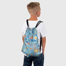 Рюкзак-мешок Цветы На Нарисованном Лугу, цвет: 3D-принт — фото 2