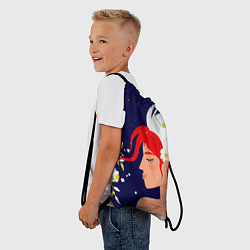 Рюкзак-мешок Русская девушка с триколором на волосах, цвет: 3D-принт — фото 2