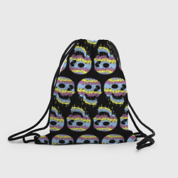 Рюкзак-мешок Прикольные красочные черепа - паттерн, цвет: 3D-принт