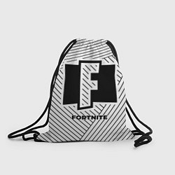 Рюкзак-мешок Символ Fortnite на светлом фоне с полосами, цвет: 3D-принт